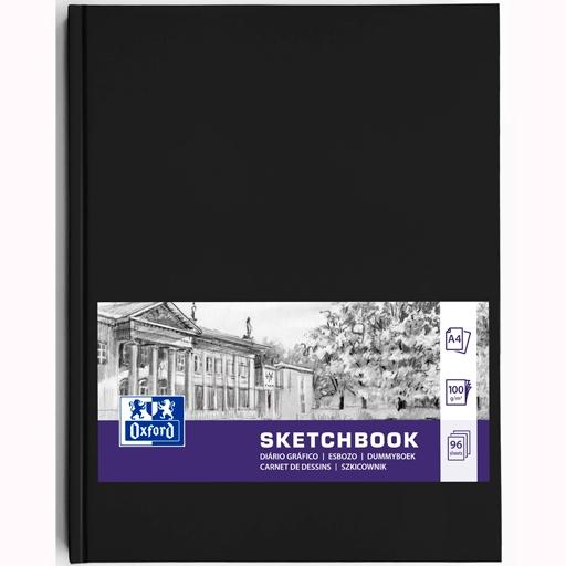 CUADERNO OXFORD ARTBOOKS ESBOZO (cosido) 100g 96h A4 LISO NEGRO