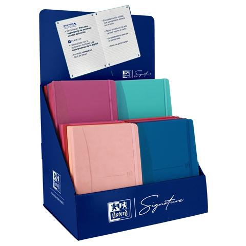 CUADERNO OXFORD SIGNATURE tapa EXTRA A5 SURTIDO EXPOSITOR DE 20
5x 400163613 HORIZONTAL COL.VIVOS
5x 400163615 LISO COL.VIVOS
5x 400163616 LISO COL. PASTEL
5x 400154948 DOTS TURQUESA