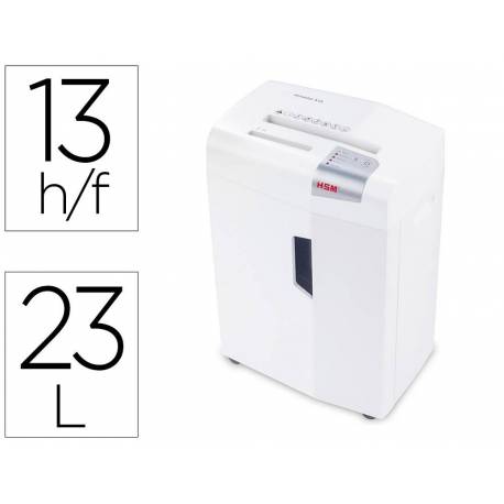 DESTRUCTORA HSM SHREDSTAR X13 (13h PARTIC.)
Nivel.seg.P4 - particula 4x30mm; dep.23L