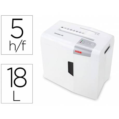 DESTRUCTORA HSM SHREDSTAR X5 (5h PARTIC.)
Nivel.seg.P4 - particula 4x30mm; dep.18L