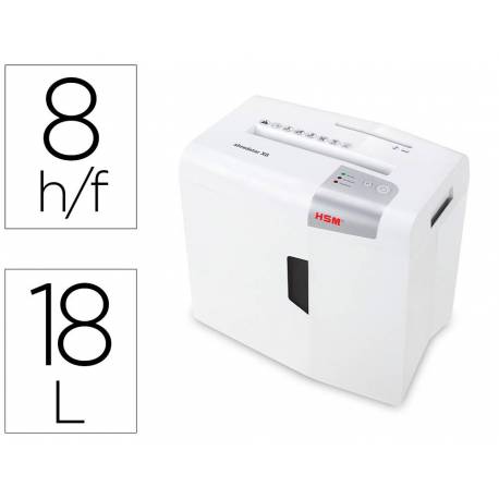 DESTRUCTORA HSM SHREDSTAR X8 (8h PARTIC.)
Nivel.seg.P4 - particula 4,5x30mm; dep.18L