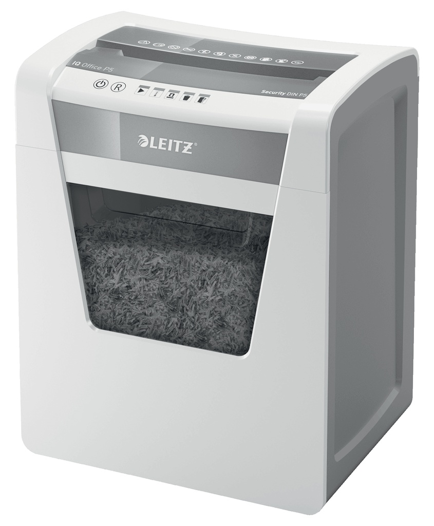 DESTRUCTORA LEITZ IQ OFFICE P5 (10h MICRO-CORTE)
Nv.seg.5 - particula 2x15mm dep.23L