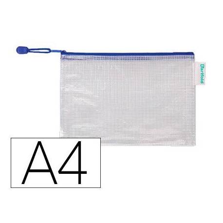 DOSIER SOBRE TARIFOLD CREMALLERA PVC A4 AZUL PACK de 8