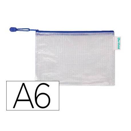 DOSIER SOBRE TARIFOLD CREMALLERA PVC A6 AZUL PACK de 8