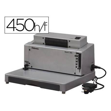 ENCUADERNADORA ESPIRAL FELLOWES paso 5:1 METAL E200R (ELECTRICA)