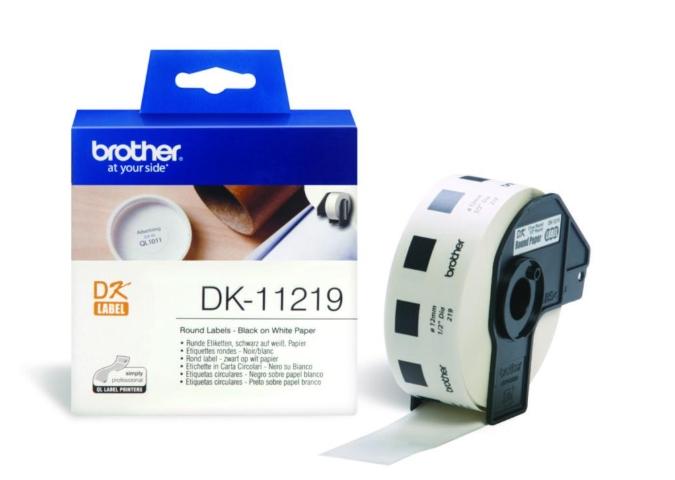 ETIQUETAS BROTHER CONTINUA PAPEL BLANCO  12 mm 1200 UNIDADES (DK11219)