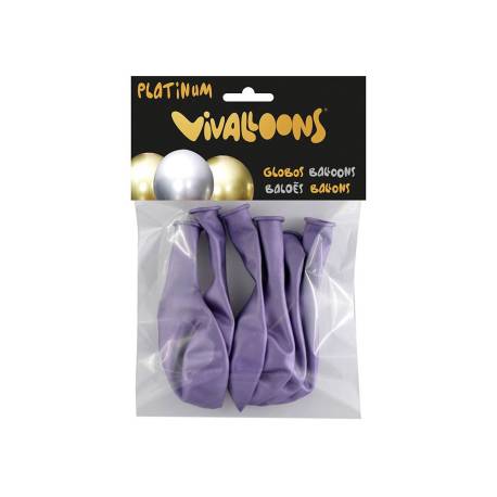 GLOBO VIVALLOONS PLATINUM LILA BOLSA DE 6