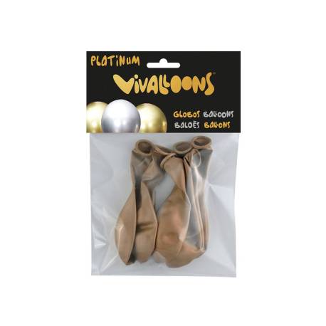 GLOBO VIVALLOONS PLATINUM ORO ROSA BOLSA DE 6