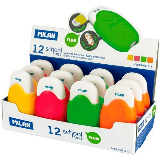 GOMA de BORRAR MILAN MIGA DE PAN 1012 OVALADA ACID CON FUNDA CAJA DE 12