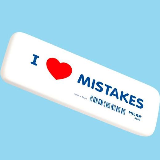 GOMA de BORRAR MILAN MIGA DE PAN I LOVES MISTAKES GRAN TAMAÑO CAJA de 6