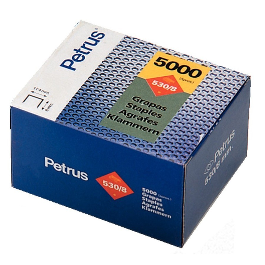 GRAPAS PETRUS CLAVADORA 530/ 4 mm. COBREADAS caja de 1200