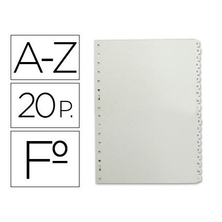 INDICE MULTIFIN PVC ALFABETICO ALFA 3005 Fº 20 pestañas 16 taladros