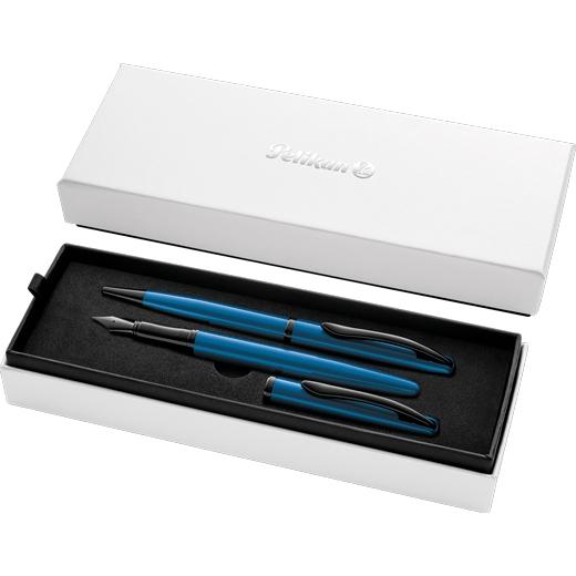 JUEGO BOLIGRAFO+PLUMA PELIKAN NOBLE AGUAMARINA