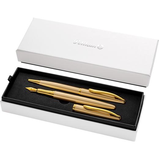 JUEGO BOLIGRAFO+PLUMA PELIKAN NOBLE ORO (821889)