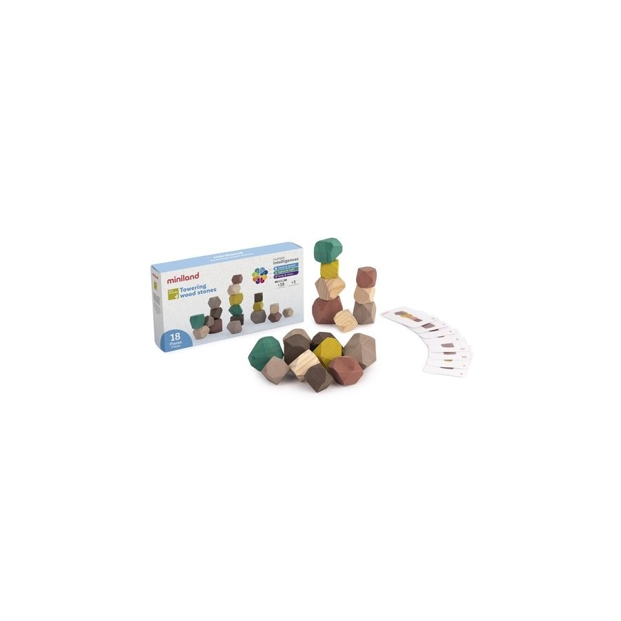 JUEGO EDUCAT.MINILAND ECO: PIEDRAS APILABLES 18 pz.  (18 MESES)