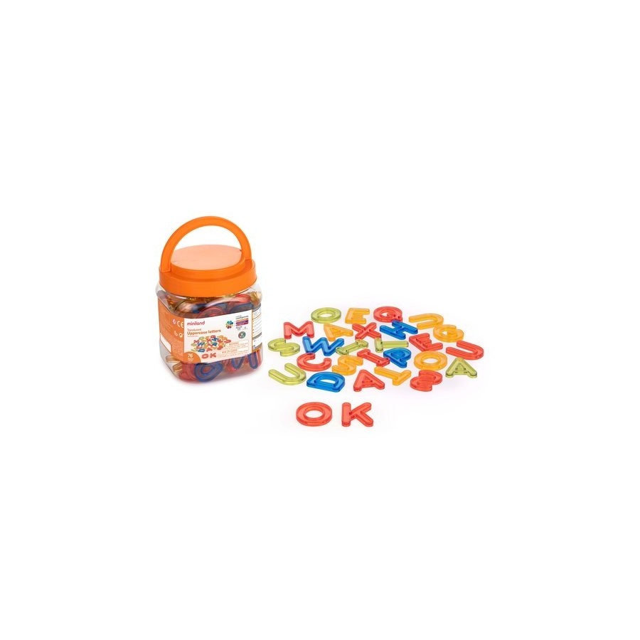 JUEGO EDUCAT.MINILAND TRANSLUCENT LETRAS MAYUSCULAS 76 pz.  (3-6 AÑOS)