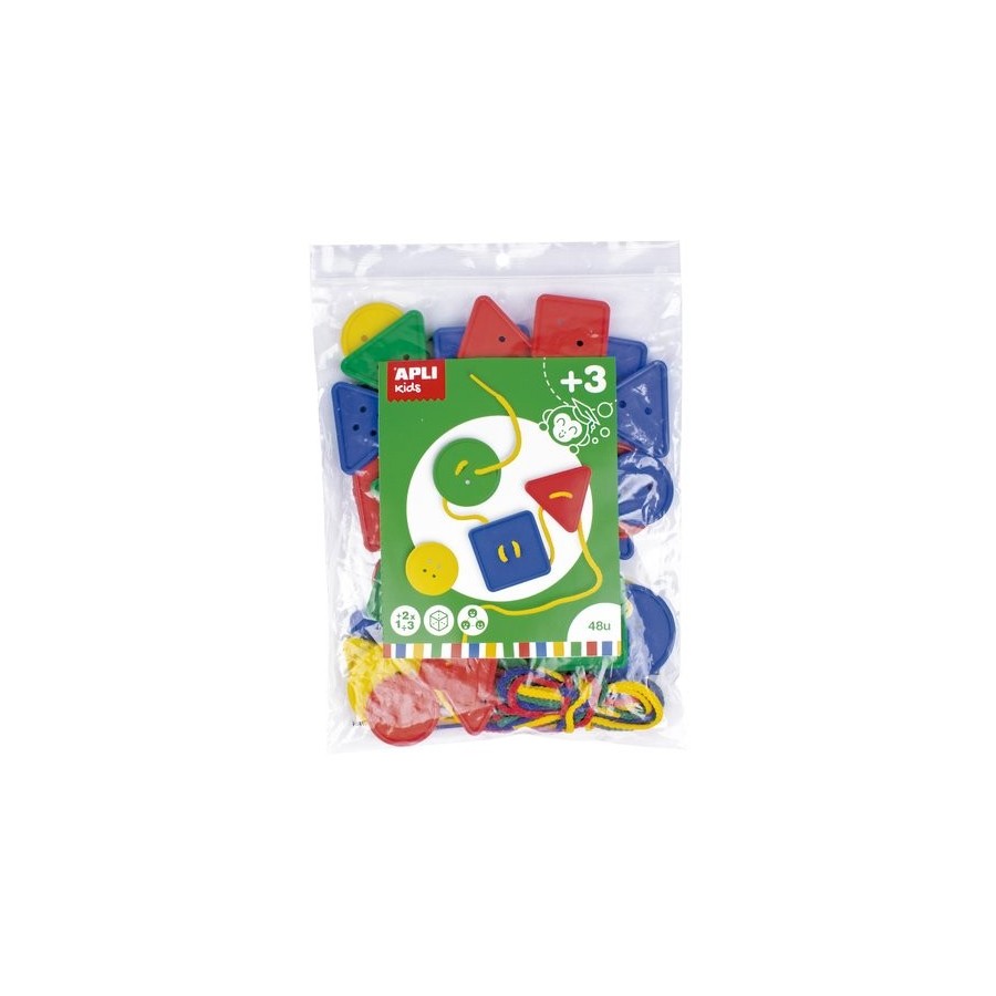 JUEGO EDUCATIVO APLI KIDS BOTONES ENSARTABLES BOLSA DE 48 UD.