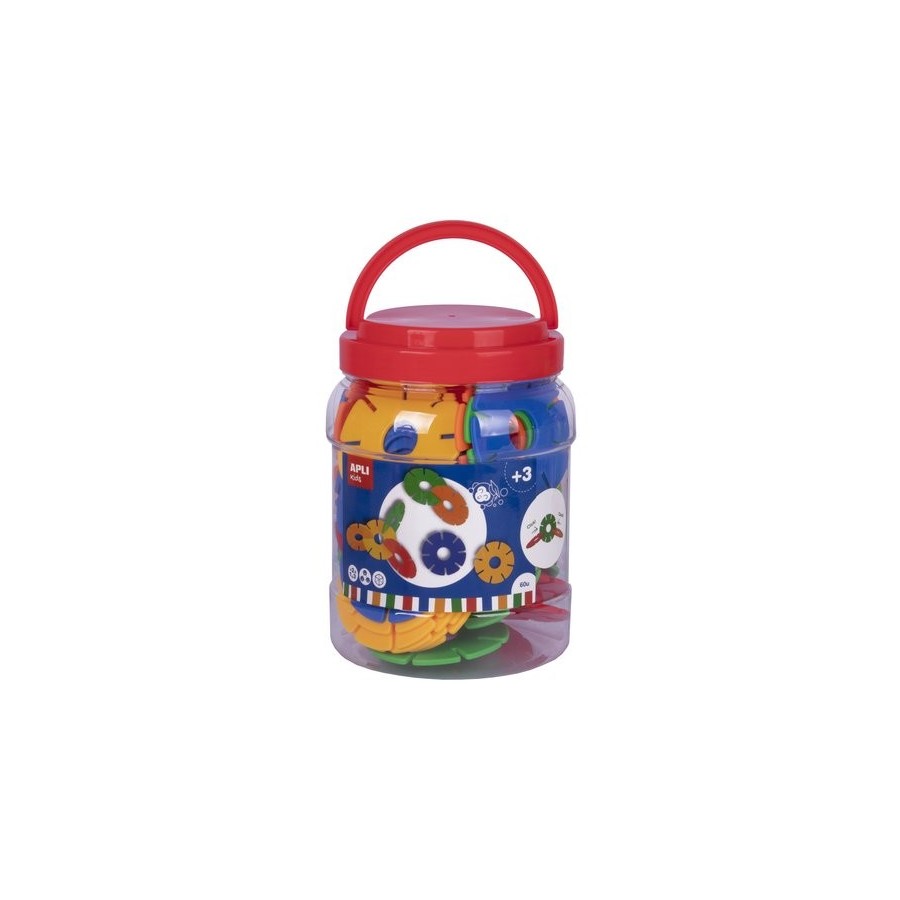 JUEGO EDUCATIVO APLI KIDS DISCOS CONECTORES BOTE DE 60 UD.