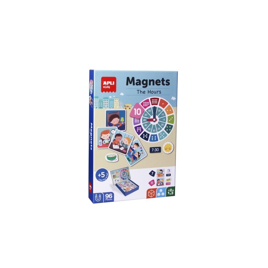 JUEGO MAGNETICO APLI APRENDO LAS HORAS 96 PIEZAS