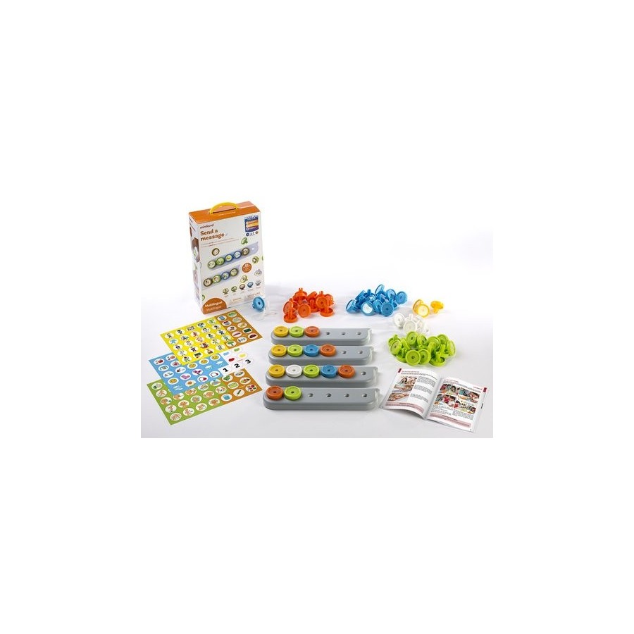 JUEGO MINILAND SEND A MESSAGE (4-7 AÑOS) (4 Bases de juego + 64 pinchos + 105 pictogramas + guia didactica)