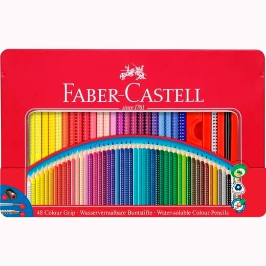 LAPICES ACUARELABLES FABER-CASTELL GRIP estuche METAL de 48