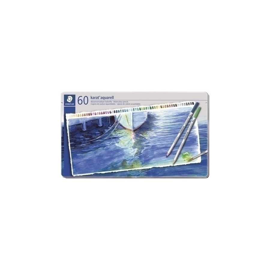 LAPICES ACUARELABLES STAEDTLER 125 KARAT estuche METAL de 60