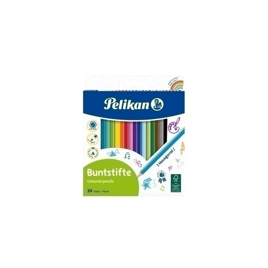 LAPICES de COLORES PELIKAN AQUARELL HEXAGONAL + PINCEL estuche de 12 (700672)