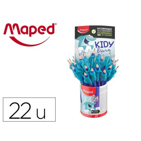 LAPIZ de GRAFITO MAPED con GOMA PLASTI - HB + 1 GRIP BOTE de 22