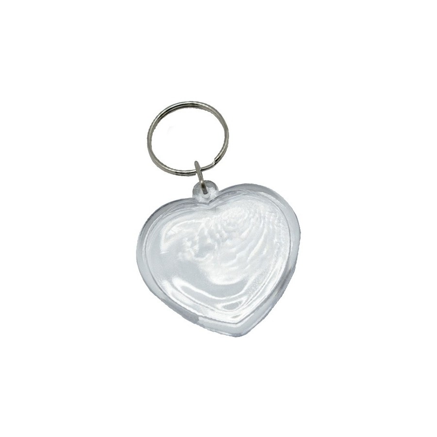 LLAVEROS CORAZON NIEFENVER PLASTICO CRISTAL 4,5 CM PACK de 6 UNIDADES