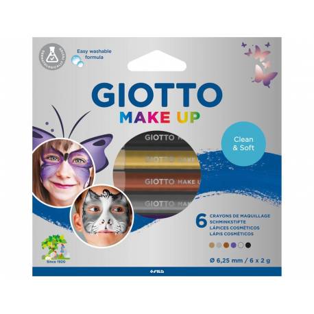 MAQUILLAJE GIOTTO MAKE UP LAPICES COSMETICOS GLAMOUR CAJA de 6