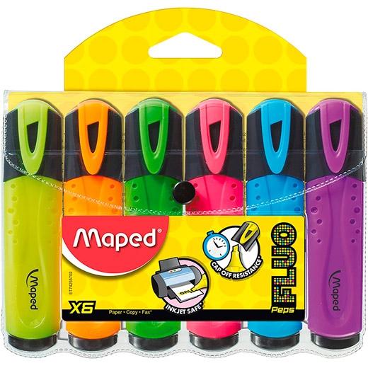 MARCADOR FLUOR MAPED FLUO PEPS CLASSIC  PACK de 6