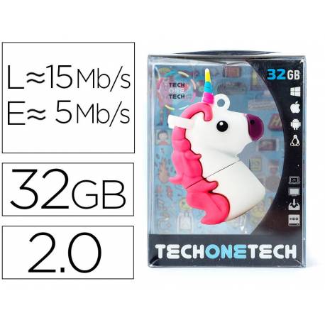 MEMORIA USB 32GB TECH-ONE-TECH MI UNICORNIO 2.0 (Incluye Canon LPI de 0.24 €)