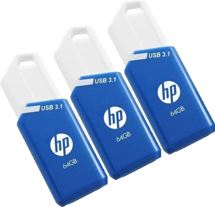 MEMORIA USB 64GB HP X755W 3,1 AZUL PACK DE 3 (Incluye Canon LPI de 0,72 €)
