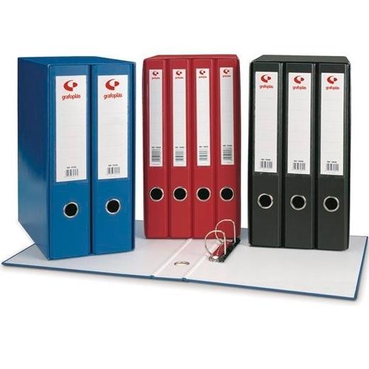 MODULO CARPETA ANILLAS GRAFOPLAS CARTON FORRADO GRAFCOLOR 4 uds.Fº 2 an.MIXTAS 25mm AZUL