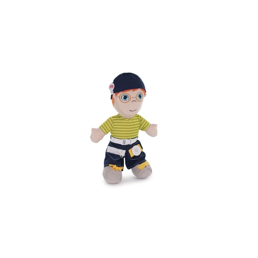 MUÑECO BLANDO MINILAND ABROCHES DIVERSITY EUROPEO (2-6 AÑOS)