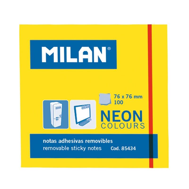 NOTAS ADHESIVAS MILAN 100h 76x76 NEON AMARILLO