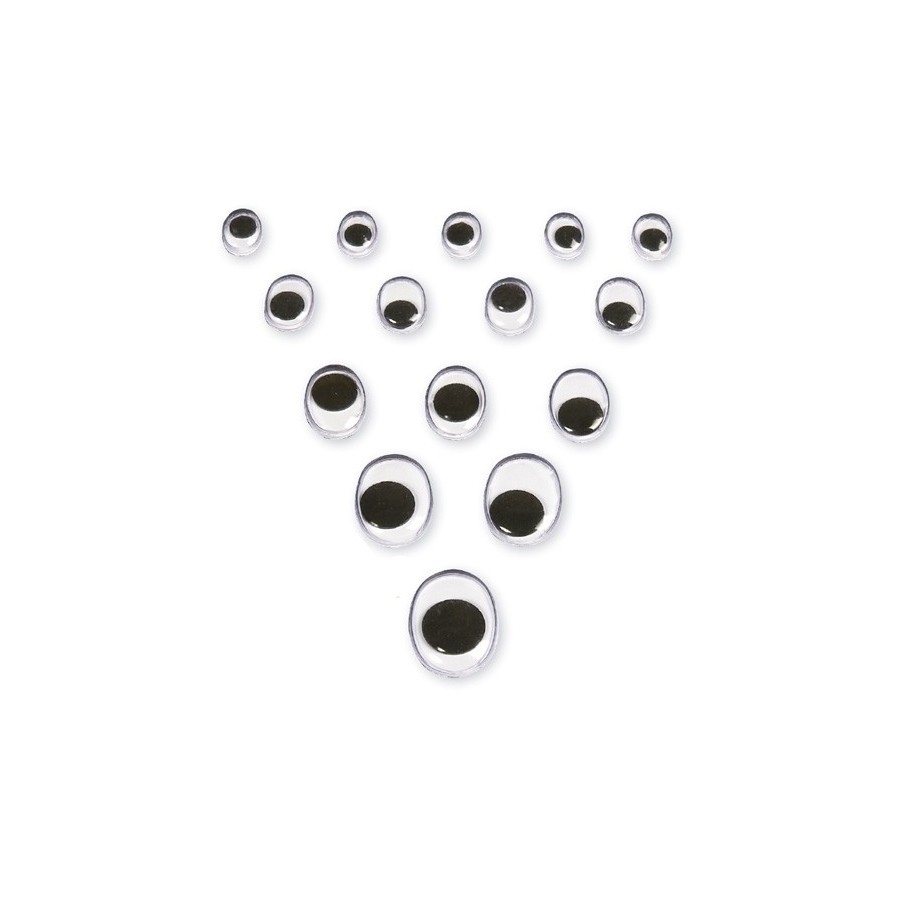OJOS MOVILES NIEFENVER OVALADOS NEGRO PACK de 100 TAMAÑO SURTIDO