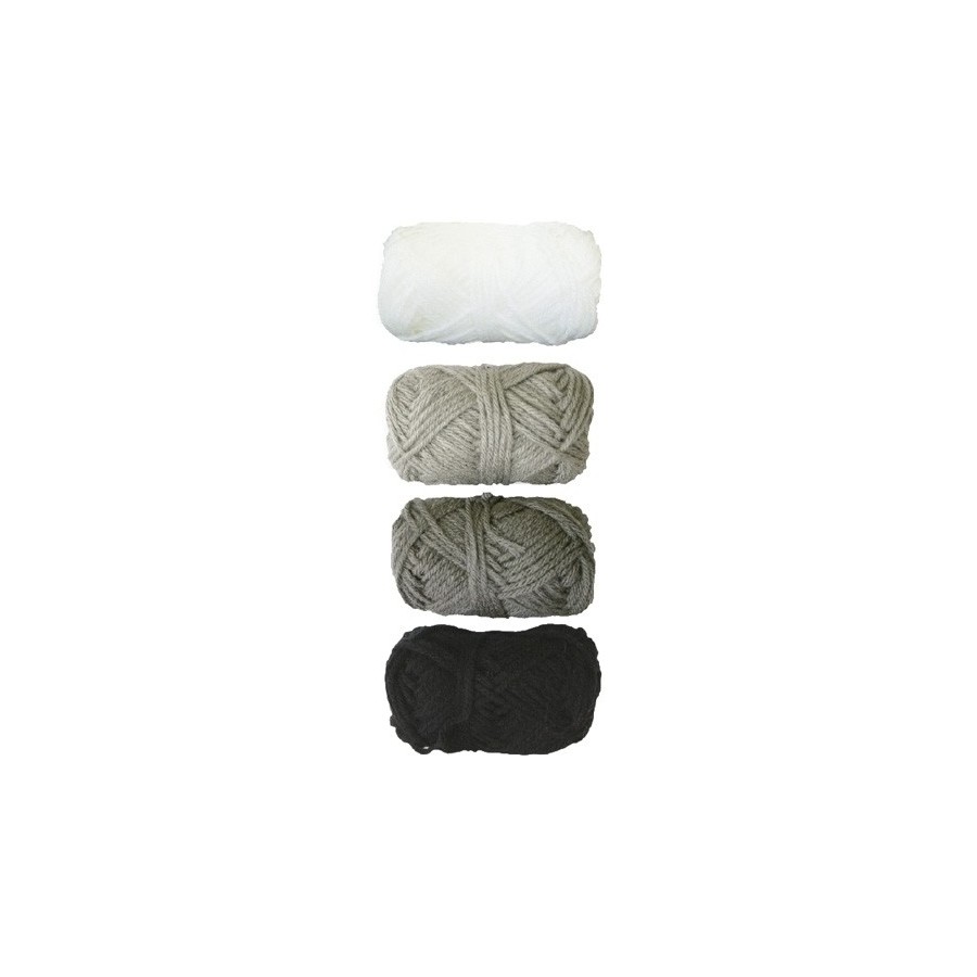 OVILLOS LANA NIEFENVER 28gr.TONOS GRISES PACK DE 4