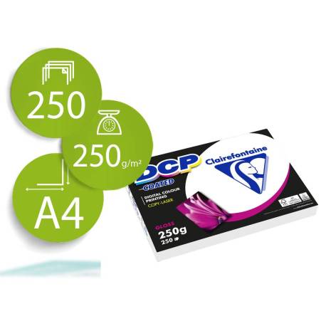 PAPEL A4 CLAIREFONTAINE DCP COUCHE GLOSS 250g 250h
