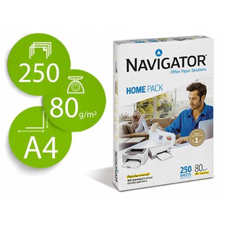 PAPEL A4 NAVIGATOR  80g 250h HOME PACK