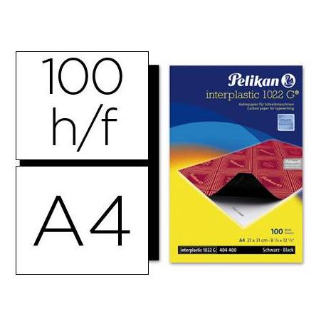 PAPEL CARBON PELIKAN INTERPLASTIC 1022G A4 caja de 100 NEGRO (404400)