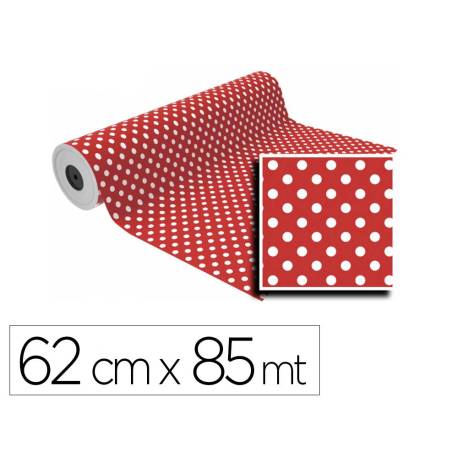 PAPEL de REGALO BOBINA BASIKA 62 cm x 80 m (4 Kg aprox.) LUNARES (LN1501-AI 62 CM)