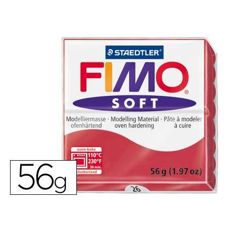 PASTA MODELAR FIMO SOFT ROJO CEREZA 57 GR.