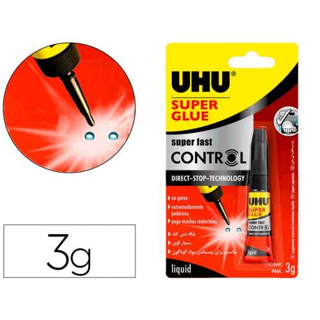 PEGAMENTO INST. UHU SUPER RAPIDO CONTROL LIQUIDO 3g