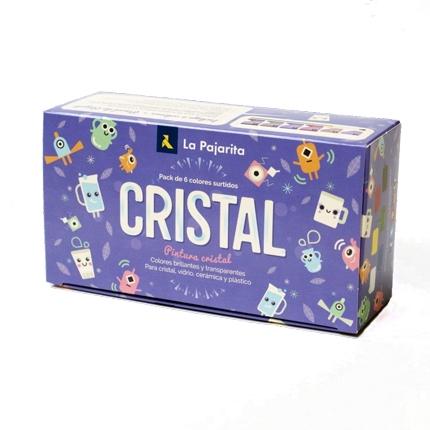 PINTURA para CRISTAL LA PAJARITA 25 ml (bote)  ESTUCHE de 6