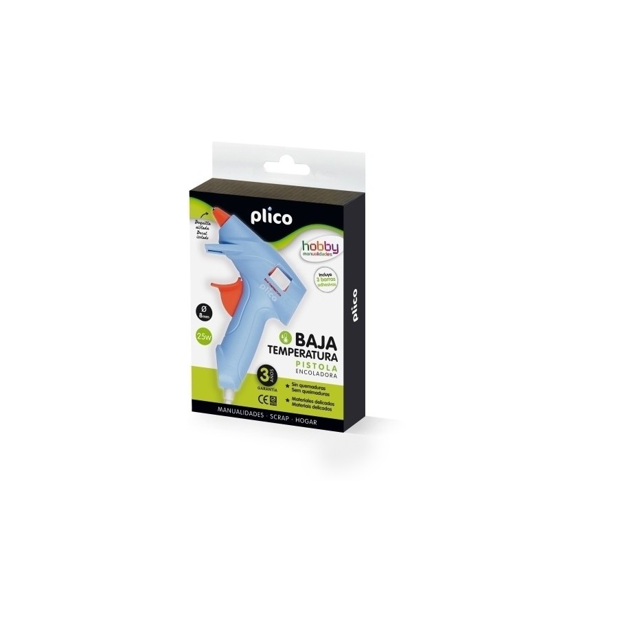 PISTOLA de COLA TERMOFUSIBLE PLICO MINI 25W BAJA TEMPERATURA
