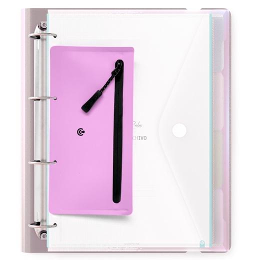 PORTATODO CARCHIVO SLIM CASE con ORIFICIOS VIOLETA (compatible con A4)