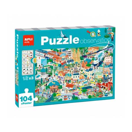 PUZLE EDUCATIVO APLI KIDS 104 PIEZAS OBSERVACION CIUDAD (+5 años)