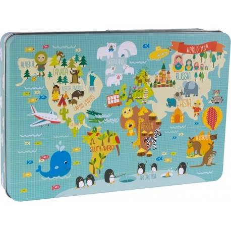 PUZLE EDUCATIVO APLI KIDS 24 PIEZAS MAPA MUNDI MARTINA HOGAN