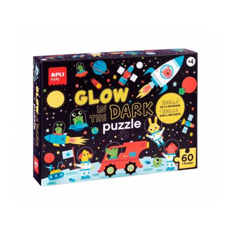PUZLE EDUCATIVO APLI KIDS 60 PIEZAS GLOW IN THE DARK ESPACIO (+4 años)